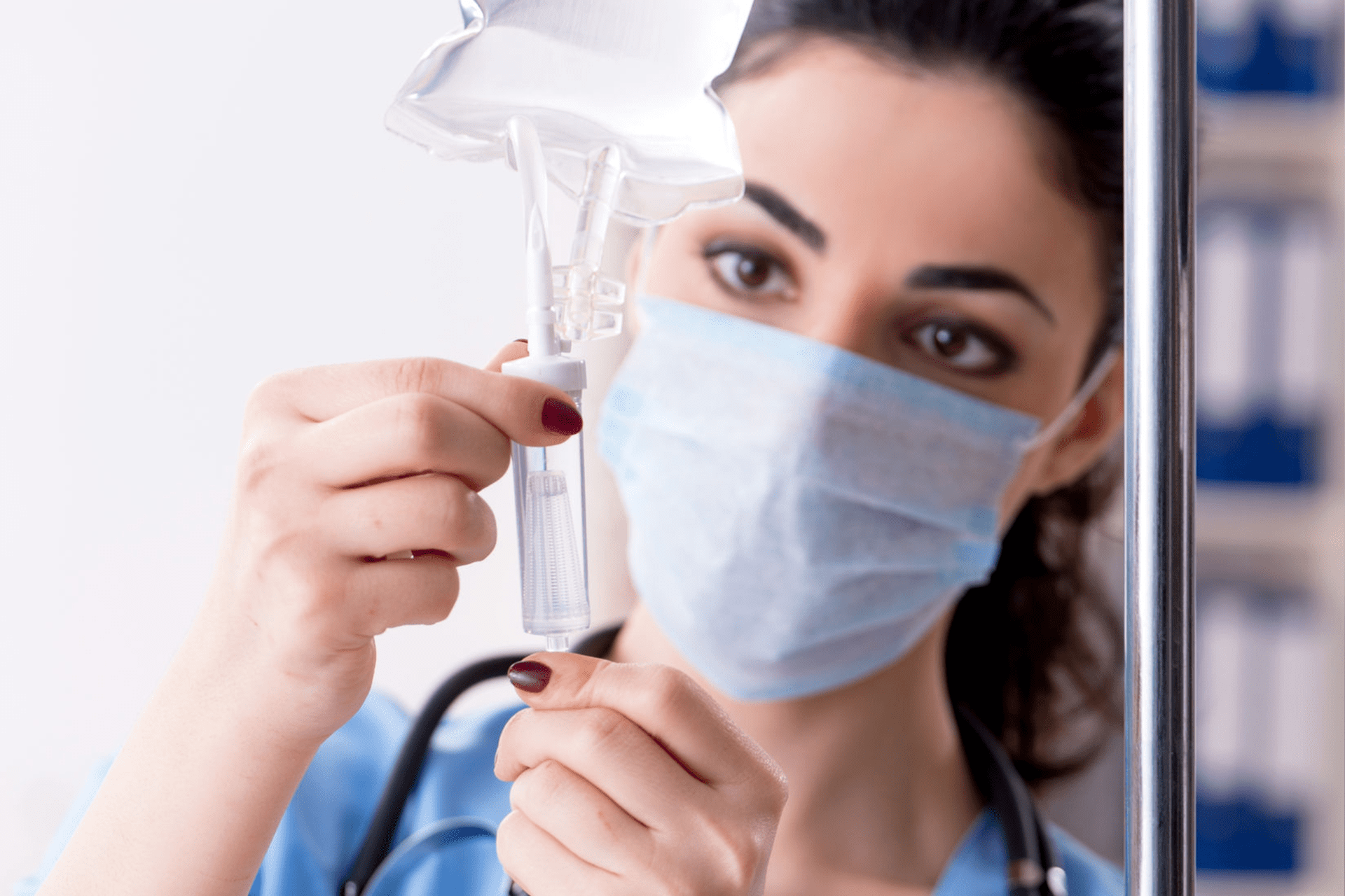 95724773_m Young female doctor in infusion concept
